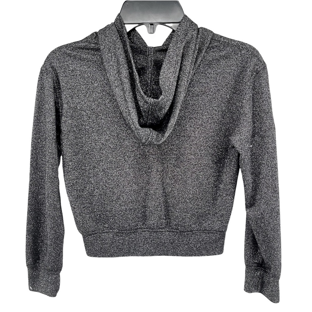 Art Class Girl’s Black Metallic Cropped Pullover Sweatshirt Hoodie Top Size 6/6X - Picture 3 of 14